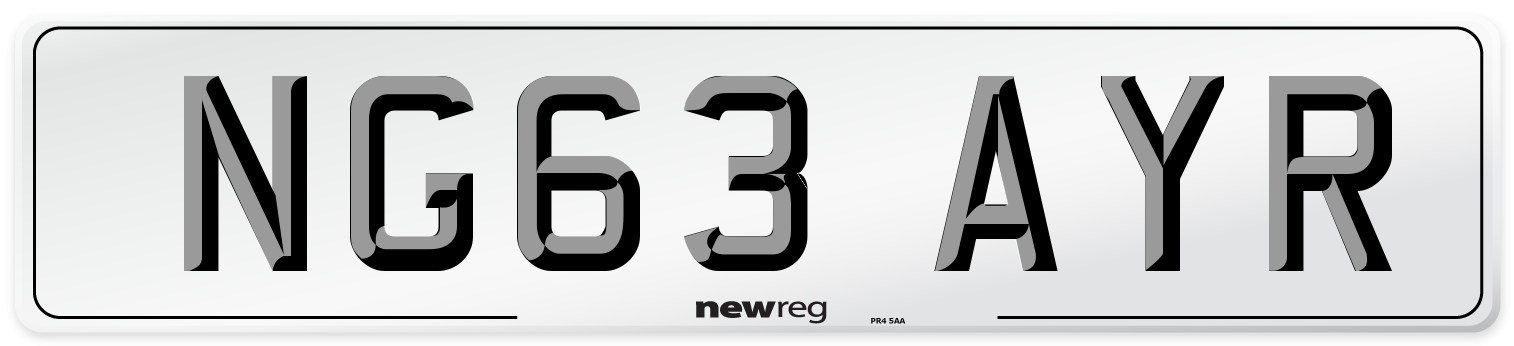 NG63 AYR Number Plate from New Reg